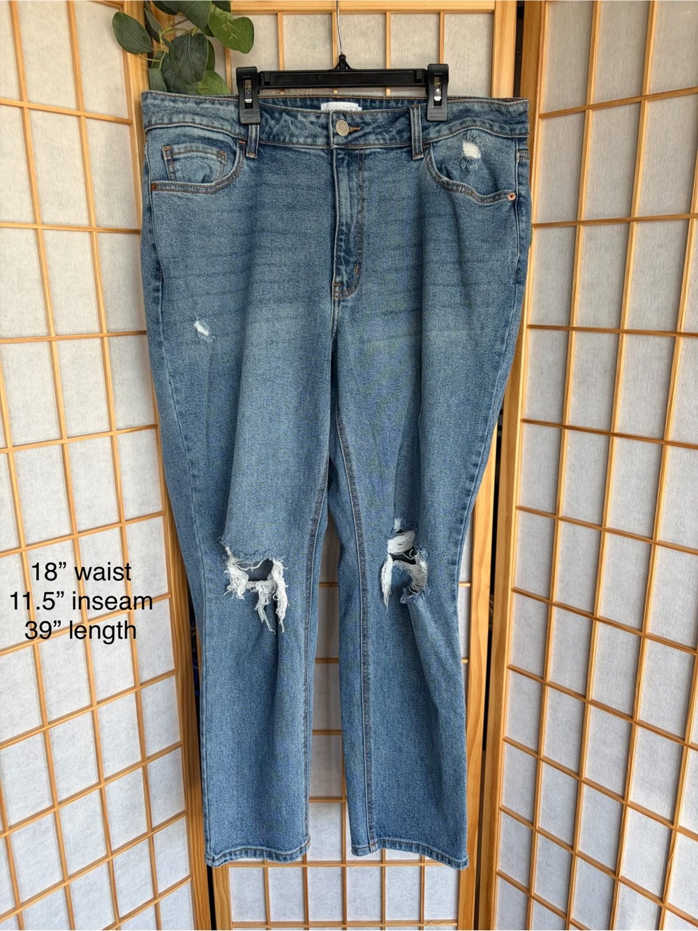 Cello Straight Leg Distressed Blue Jeans